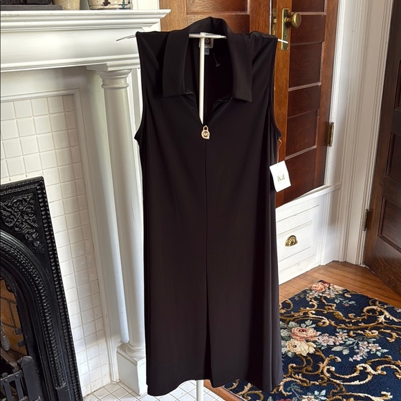 Anne Klein Black Sleeveless Polo Collar‎ Sheath Swing Dress- NWT- retail 99 - Picture 1 of 7